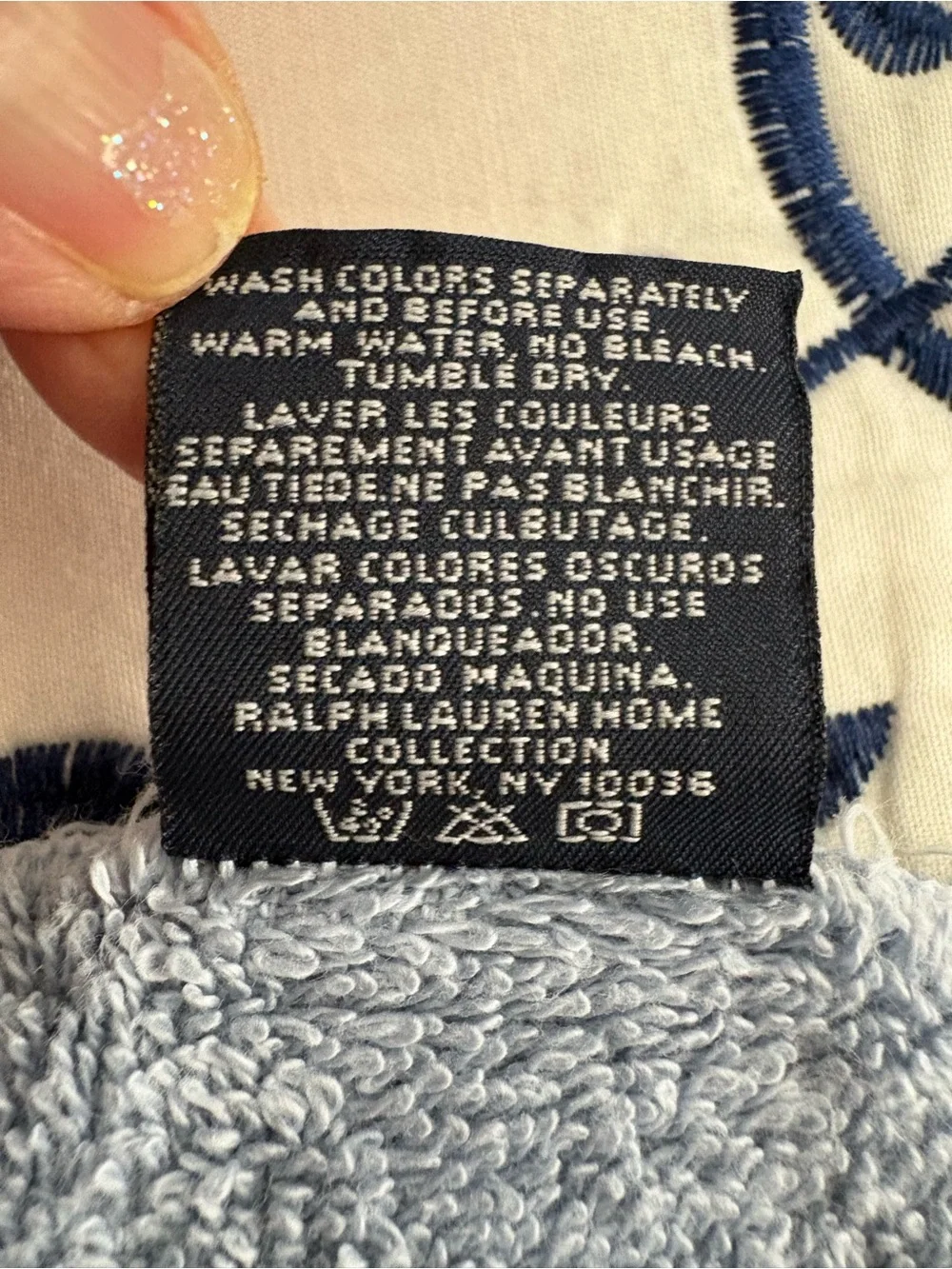 Vintage Ralph Lauren Soft Light Blue Plush Towel Set